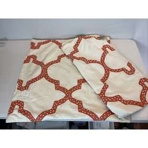 Lot‎ of 2 Pottery Barn Moroccan Pillow Covers Orange Embroidered 24 x 24 Fall